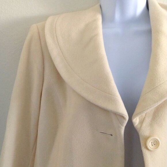 Wool Pea Coat Ivory size 12 - Picture 3 of 7
